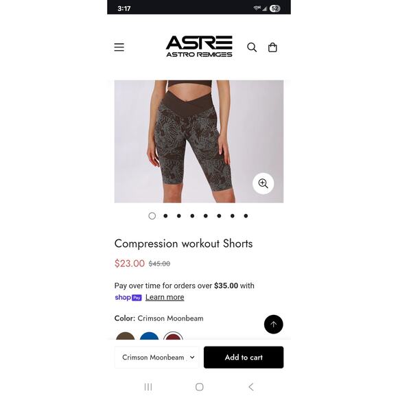 Astro Remiges Six Sense clairvoyant Compression workout Shorts Crimson Moonbeam - Picture 6 of 8